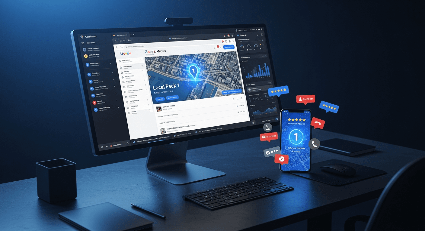 Professional SEO and digital marketing workspace